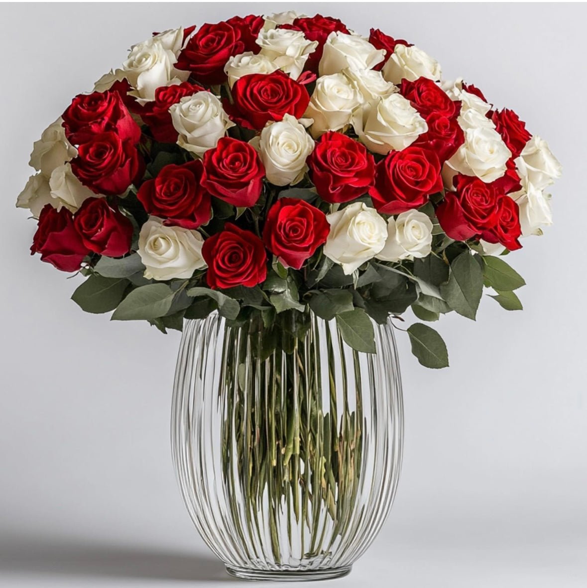 Red and White Roses – Enchanted Blooms ATL
